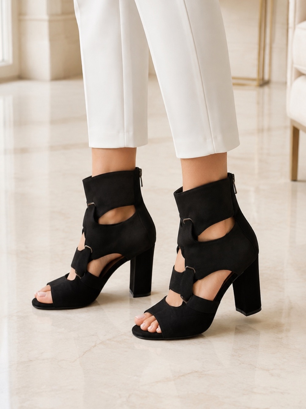 Gorgeous Black Suede Block Heels❤️9